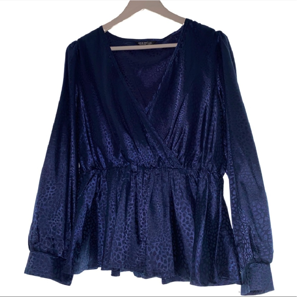 Shein Satin Wrap Blouse Size 0XL